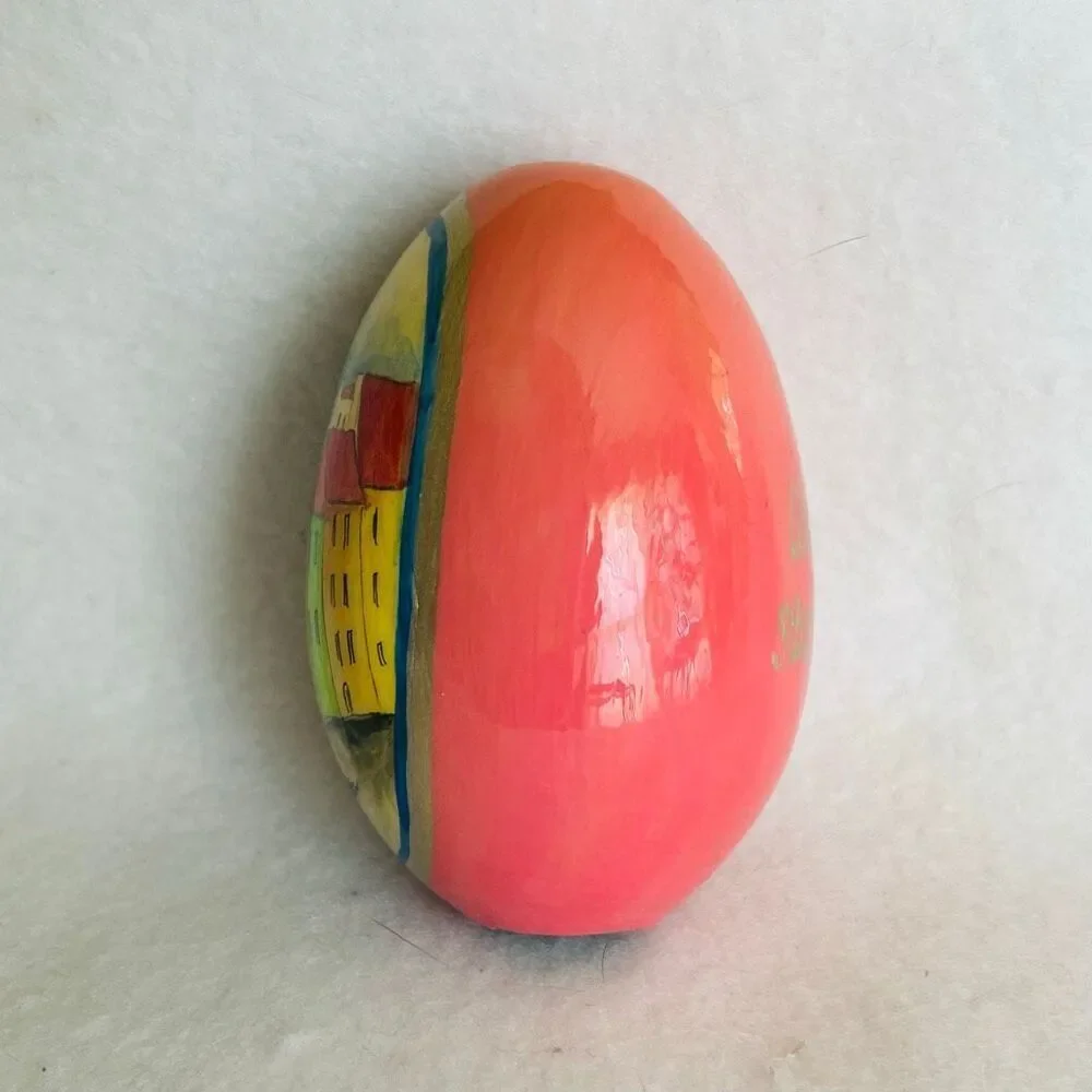 Warsaw Poland Hand Painted Wood Egg Sigismund’s Column Castle Square